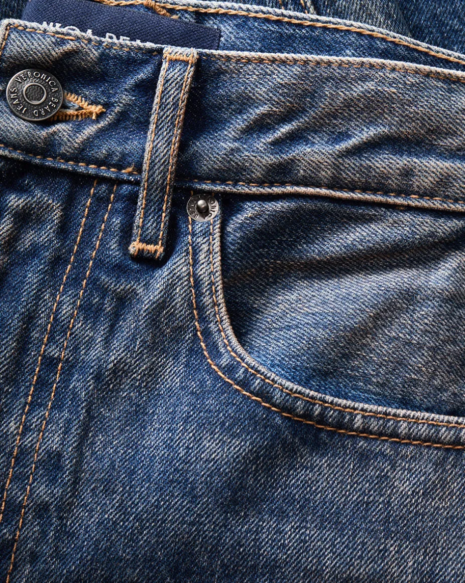 Taylor Cropped Wide-Leg Jeans in Dark Blue