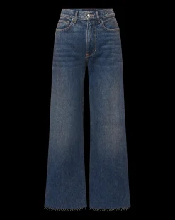 Taylor Cropped Wide-Leg Jeans in Dark Blue