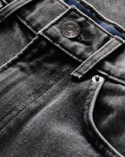 Taylor Cuffed Wide-Leg Jeans in Washed Black