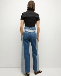 Taylor Two-Tone Wide-Leg Jean in Neptune