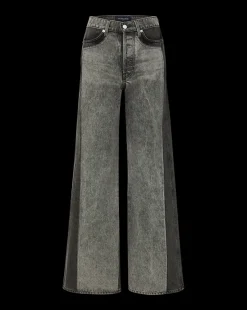 Taylor Two-Tone Wide-Leg Jean in Volcanic Stone Colorblock