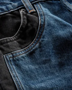 Taylor Two-Tone Wide-Leg Jean in Blue Moon Colorblock