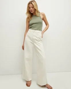Taylor Wide-Leg Cropped Ecru Jean