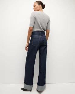 Taylor Wide-Leg Jean | Cuffed Jean in Dark Wash