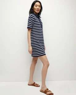 Terrence Terrycloth Dress in Marine/Off-White/Blue Surf