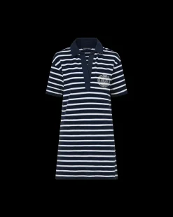 Terrence Terrycloth Dress in Marine/Off-White/Blue Surf