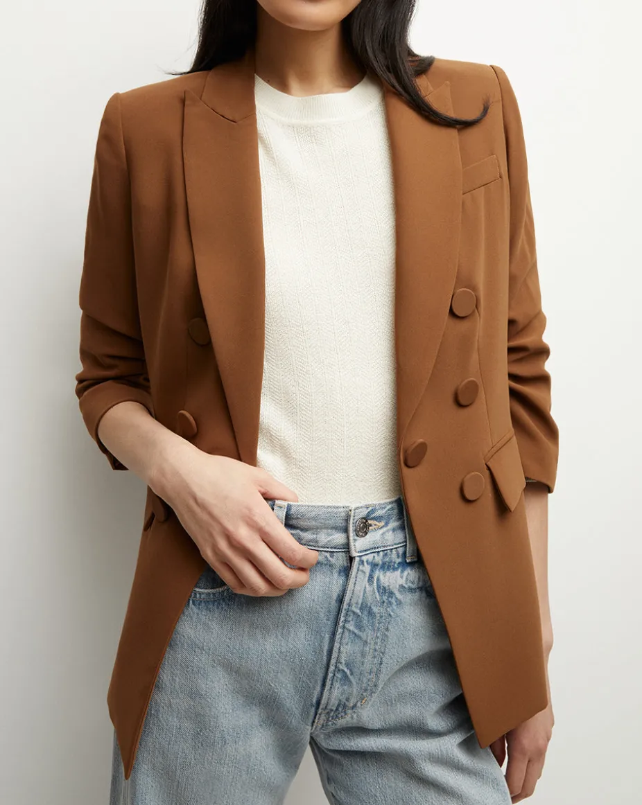 Tomi Matte Crepe Jacket in Deep Ochre