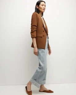 Tomi Matte Crepe Jacket in Deep Ochre