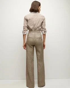 Tonelli Plaid Pant in Ecru/Ochre