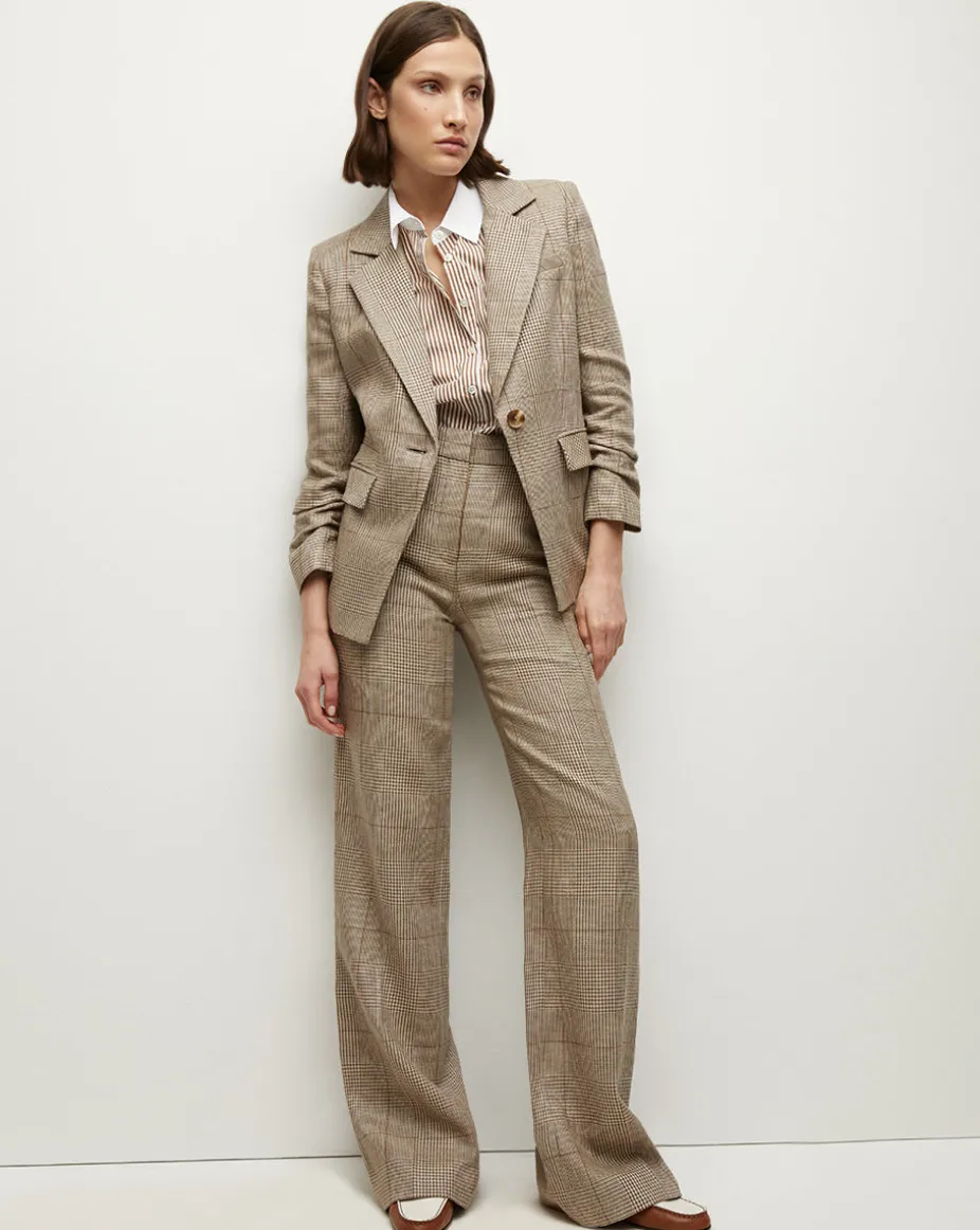 Tonelli Plaid Pant in Ecru/Ochre