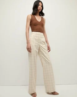 Tonelli Plaid Pant in Ecru/Deep Ochre