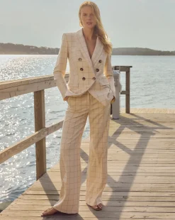 Tonelli Plaid Pant in Ecru/Deep Ochre