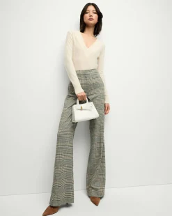 Tonelli Plaid Pant in Ecru/Green Multi