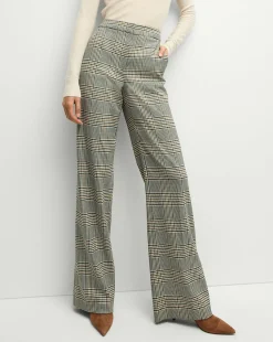 Tonelli Plaid Pant in Ecru/Green Multi