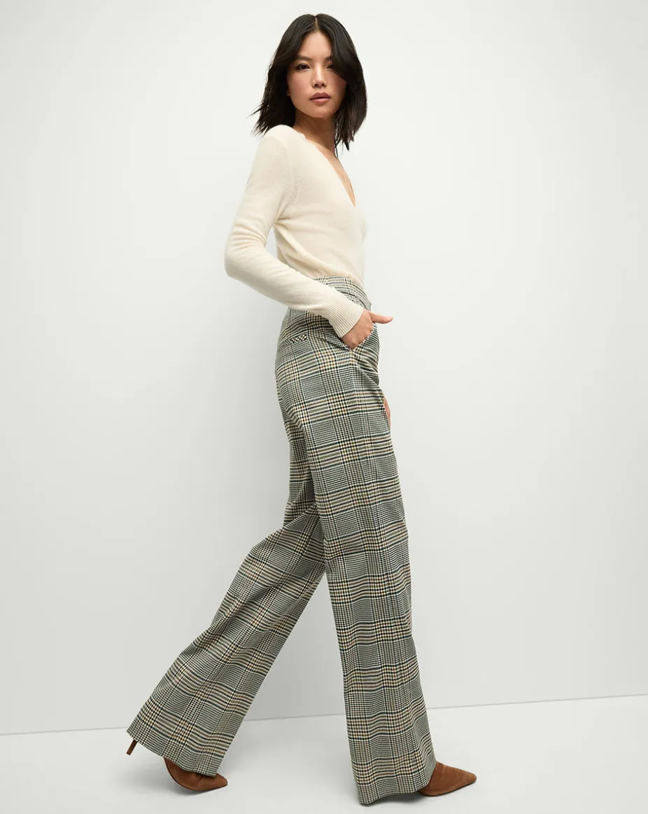 Tonelli Plaid Pant in Ecru/Green Multi