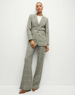 Tonelli Plaid Pant in Ecru/Green Multi