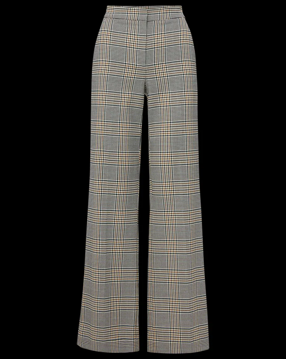 Tonelli Plaid Pant in Ecru/Green Multi