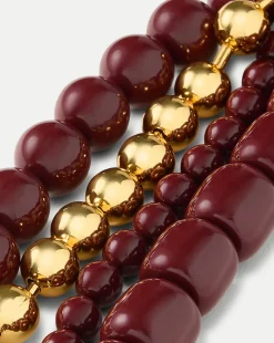 Triple Chain Bag Charm in Oxblood