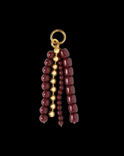 Triple Chain Bag Charm in Oxblood