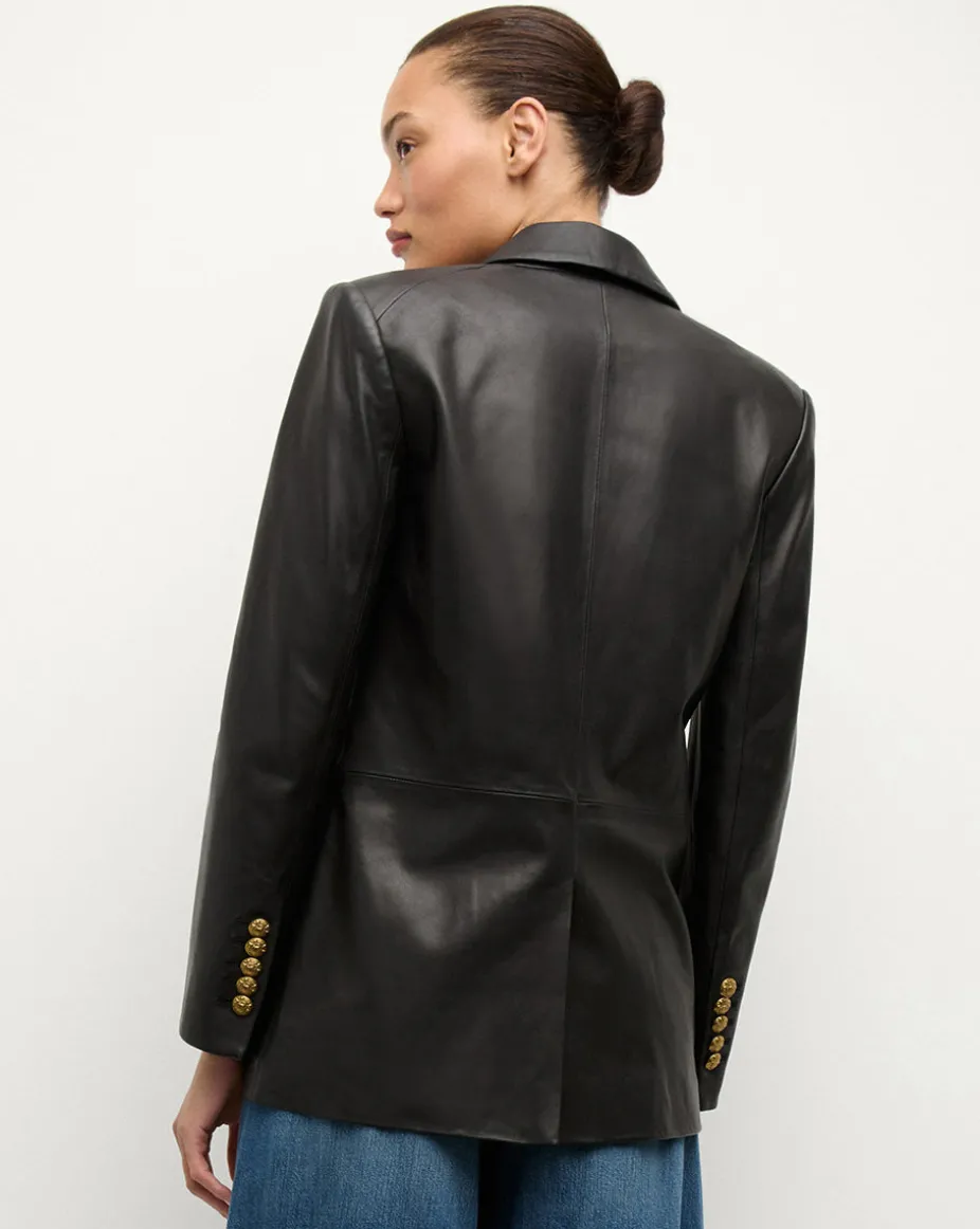 Vega Leather Dickey Jacket in Black