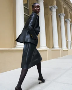 Vega Leather Dickey Jacket in Black