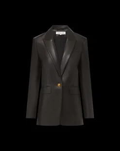 Vega Leather Dickey Jacket in Black