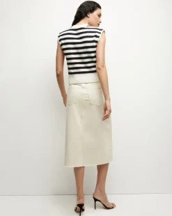 Vera Cotton Tank in Off-White/Black