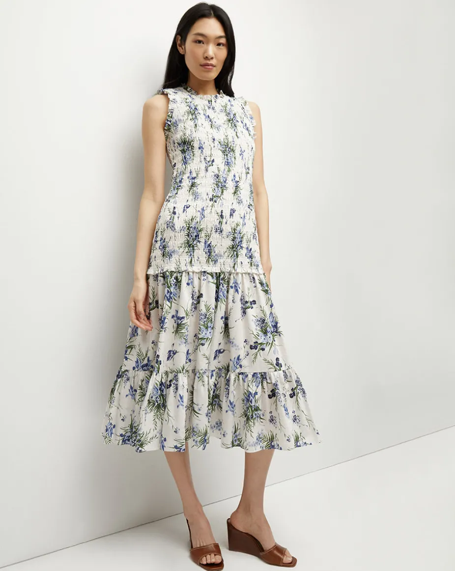 Verena Cotton Dress in Off-White Multi