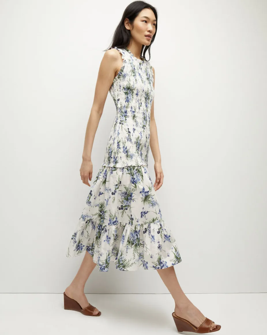 Verena Cotton Dress in Off-White Multi