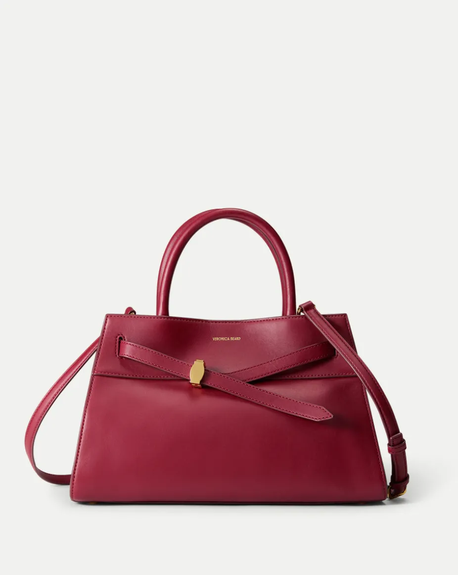 Veronica Beard Dash Bag in Burgundy Leather