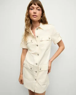 Warren Mini Shirtdress in Ecru