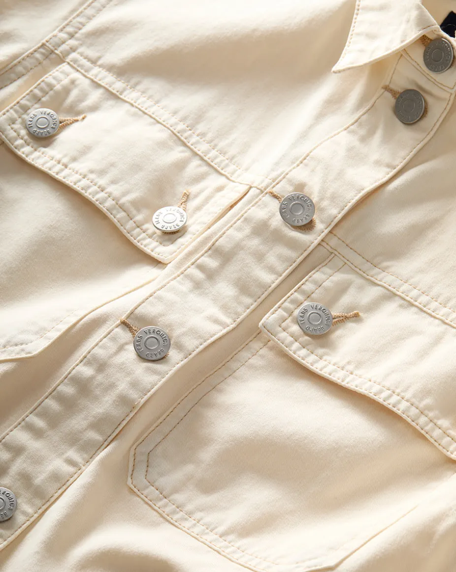 Warren Mini Shirtdress in Ecru