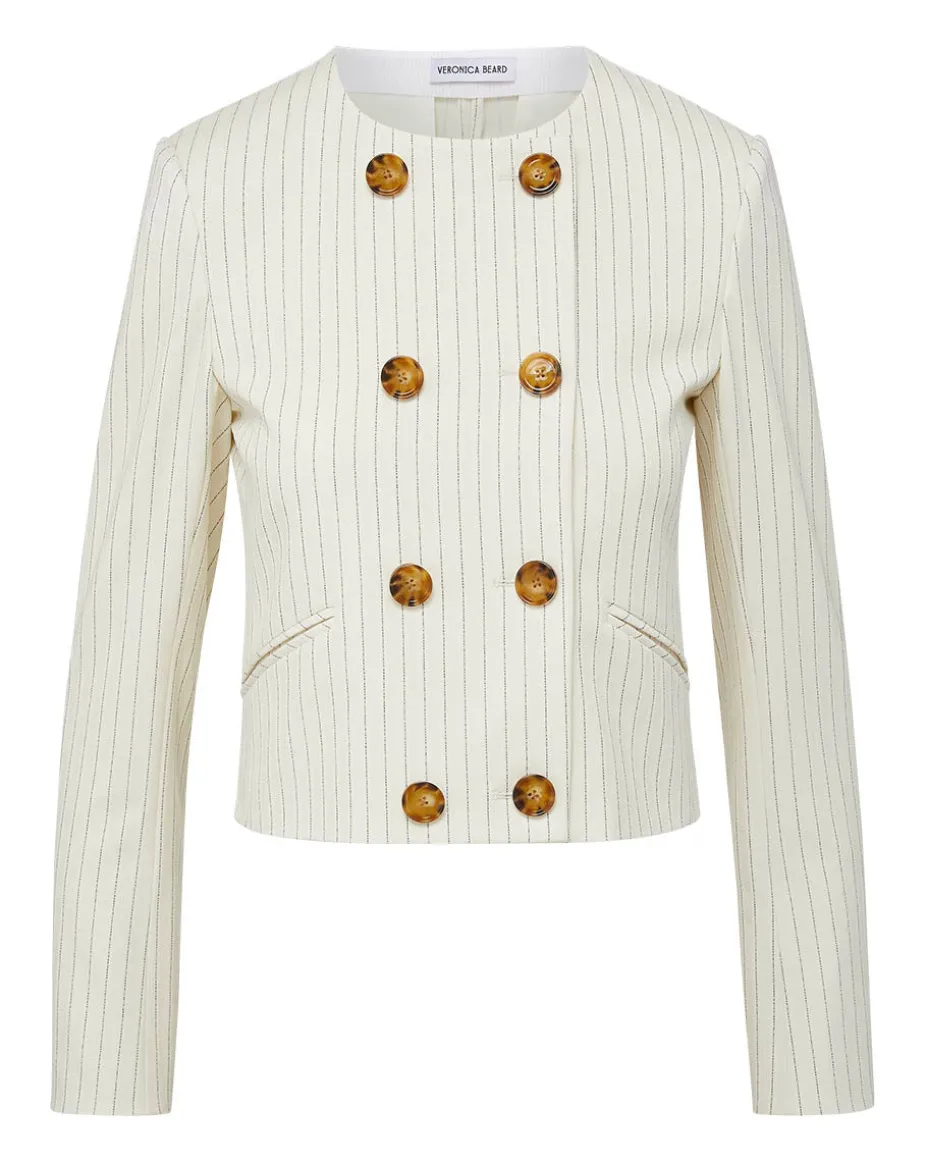 Winslow Pinstripe Collarless Jacket