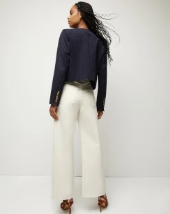 Winslow Pinstripe Collarless Jacket