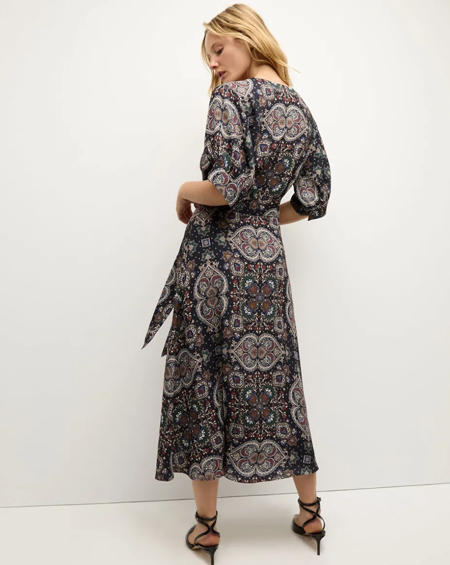 Wyatt Kaleidoscope-Print Dress in Navy Multi