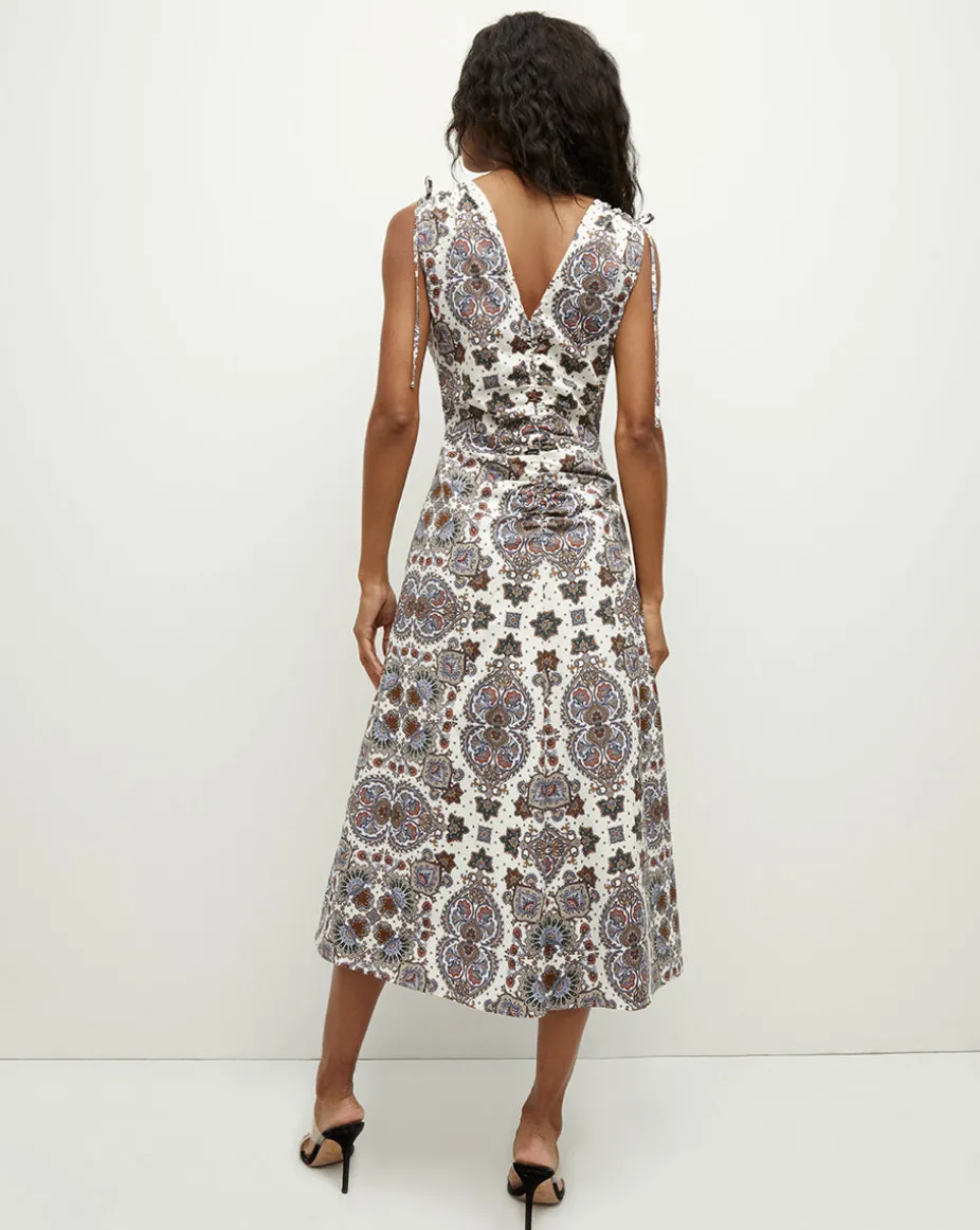 Zia Kaleidoscope-Print Dress in Off-White Multi
