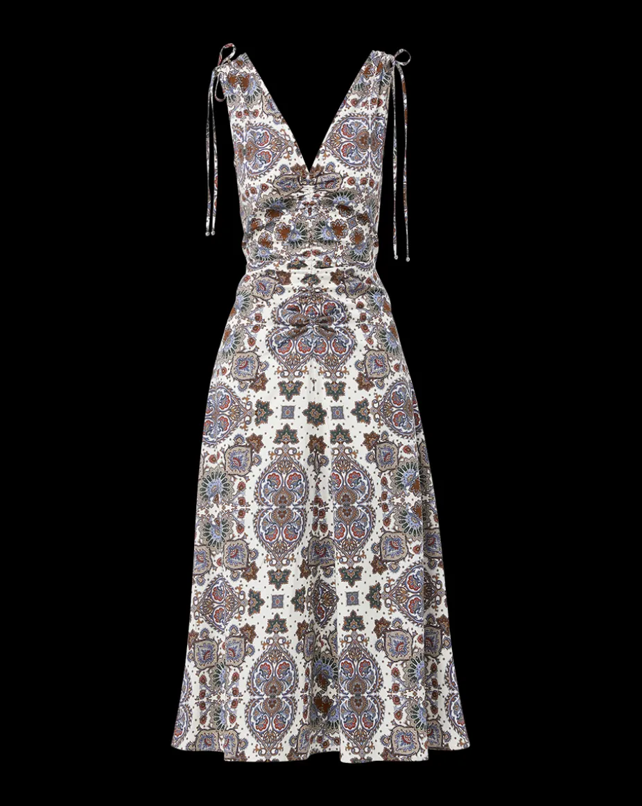 Zia Kaleidoscope-Print Dress in Off-White Multi